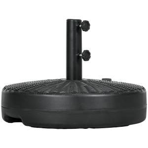 Parasollställ Paraplyfot Svart av HDPE och Konstharts för Trädgård och Balkong Rottinglook Passar Ø38/48mm Stolpar Ø 51 x 36 cm
