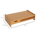 Monitorstativ Skärmstativ Skrivbordsorganisatör med Lådor Natur 49 X 25,5 X 11,5 Cm