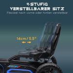 Trampbil Gokart Blå av Metall och Plast för Barn 3-8 År med Justerbar Sits och Handbroms Kettcar Rolig Utomhuslek