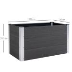 Upphöjd Bädd Växtlåda WPC och Aluminium Utan Bas för Trädgårdsodling Grå 100 X 50 X 50 Cm
