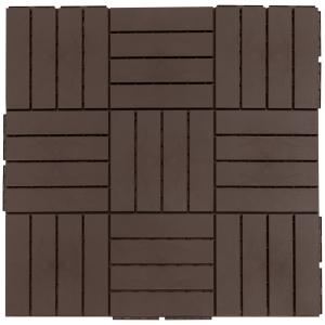 Altanplattor 30 x 30 cm, 9 st, 0,81 m², Klickplattor med Dräneringsfunktion, för Uteplats och Balkong, Brun