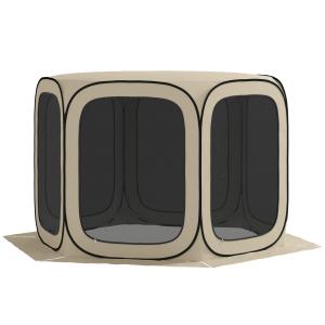 Pop-up Campingtält, Bärbart med UPF50+ Skydd och Nätsidor, Kaki