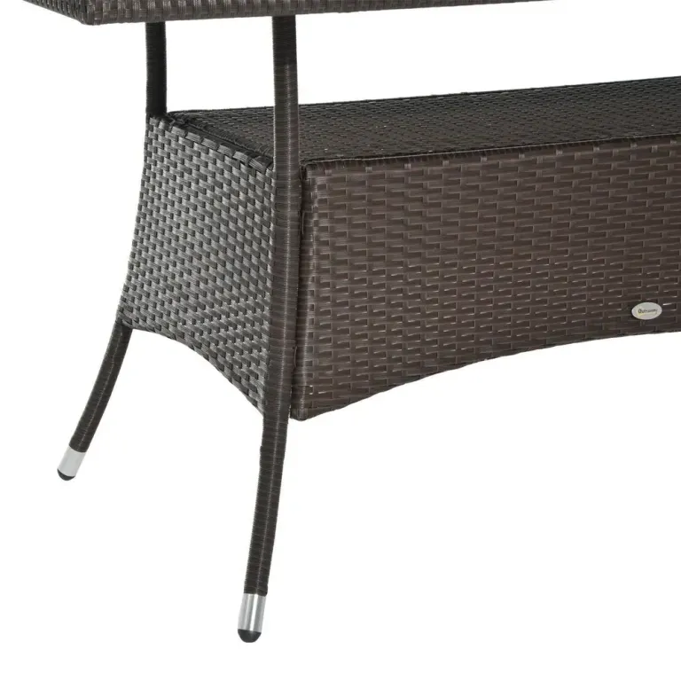 Trädgårdsbord med Glasskiva i Konstrotting 150x85 cm