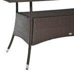 Matbord Trädgårdsbord Polyrattan med Glasbord Säkerhetsglas Elegant för Trädgård och Terrass Brunsvart 150 X 85 X 74 Cm