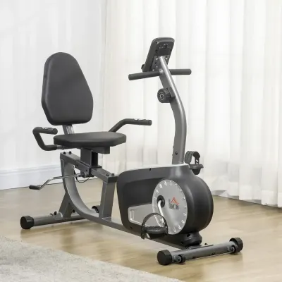 Motionscykel med 8-Stegs Motstånd 122–137 cm, Grå och Svart