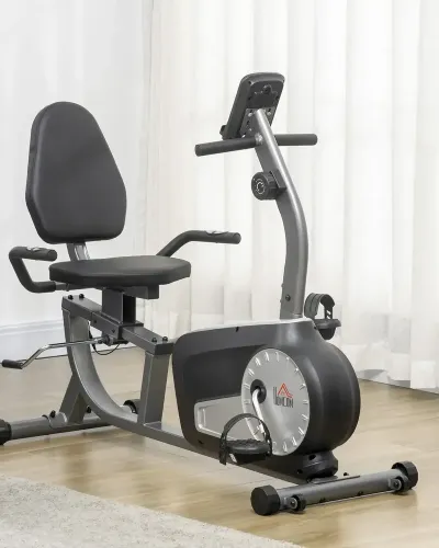 Motionscykel med 8-Stegs Motstånd 122–137 cm, Grå och Svart