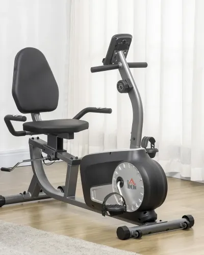 Motionscykel med 8-Stegs Motstånd 122–137 cm, Grå och Svart