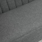 2-Sitsig Soffa i Tyg, Kompakt Tygsoffa med Träben, Bekväm Sittplats för Det Lilla Vardagsrummet, Mörkgrå, 117 x 56,5 x 77 cm