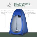 Pop-up Duschtält, Toaletttält och Campingomklädningstält med Bärväska, Mobilt Utedass, Mörkblått, 126x124x189 cm