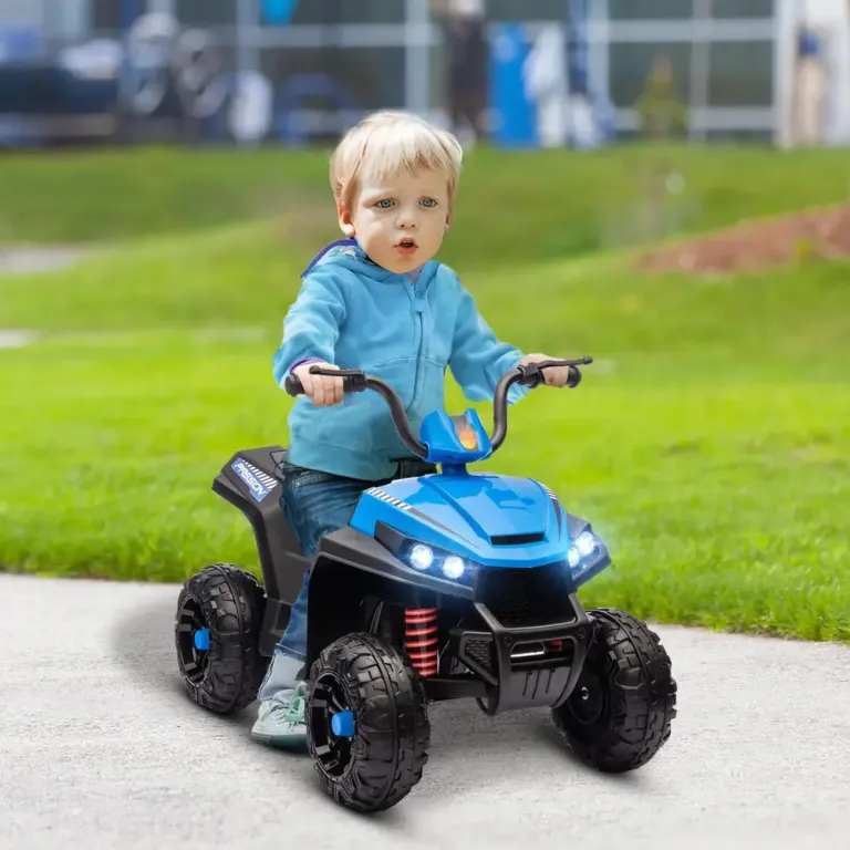 Elektrisk Fyrhjuling Barnbil 12 v Quad med Musik Blå