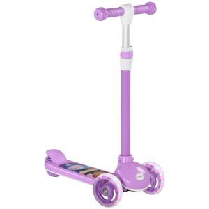 Sparkcykel för Barn med LED-hjul och Justerbart Styre för Lek och Motion Stabil och Lättmonterad Lila Plast och Stål