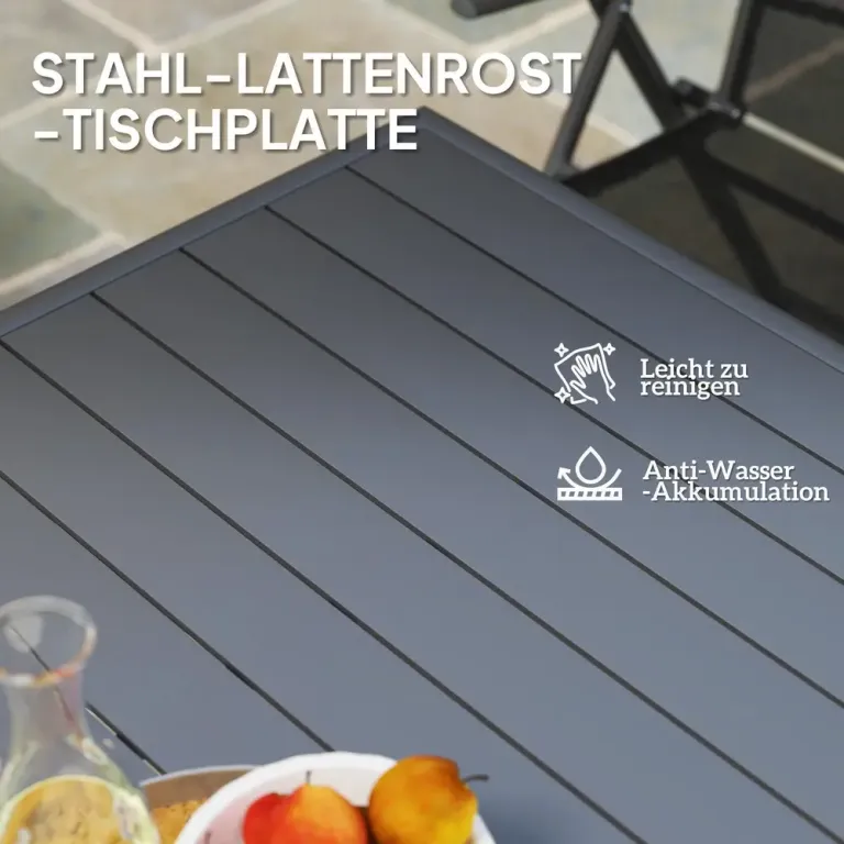 Trädgårdsbord Campingbord Hopfällbart Grå 80 x 80 x 74 cm