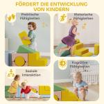 Byggklossar Mjuka Pastellfärgad Skumgummi och Manchester för Barn 12 Delar Lekset Tvättbart Överdrag Säker och Pedagogisk Lek