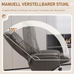 Liggstol med Fotpall och Liggfunktion, upp till 150 kg, Konstläder, Svart, 71 x 84 x 102 cm