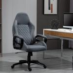 Kontorsstol med Massagefunktion Ergonomisk Gamingstol Höj- och Sänkbar Grå