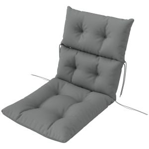 Sittdyna Stolsdyna med Knytband och Ryggstöd Ljusgrå av Tyg för Hem och Trädgård Vattenavvisande Dyna 115 x 56 cm
