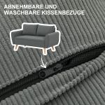 Soffa Loveseat 2-Sits Liten Soffa Mörkgrå av Manchester och Trä för Vardagsrum Modern Stoppad Soffa med Djupa Säten 145 x 75 x 78 cm
