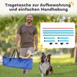 Agilityhinder Hund 4 Delar Ljusblå Plast för Träning Justerbar Hoppställning med Väska 99x65x94 cm