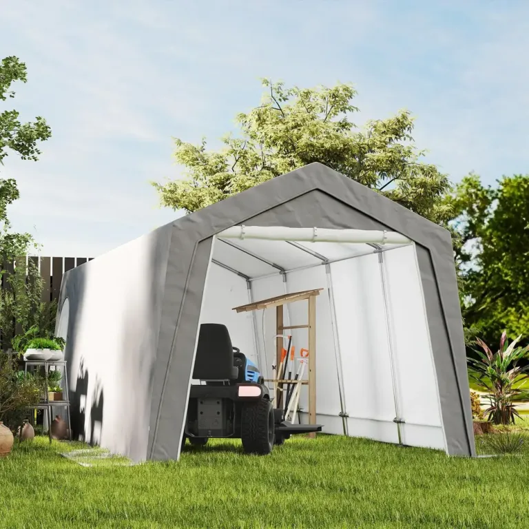Tältgarage Garagetält Ljusgrå av PE 300 x 600 x 250 cm