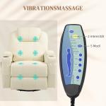 Elektrisk Relaxstol Massagestol Grå av Tyg och Metall för Vardagsrum TV Stol med Liggfunktion och Gungfunktion Fjärrkontroll