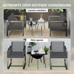 Soffbordsset om 2, Väderbeständigt Balkongbord i Stål med Geometrisk Design, Svart