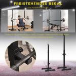 Hantelställ Skivstångsställ Set om 2 Silver av Stål för Styrketräning Höj- och Sänkbart Ställ 105-160 cm 150 kg