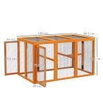 Hönshus för 1–3 Höns med Utbyggbar Design och Sittpinnar i Trä för Trädgård Hållbar och Stabil Orange Gran och Stål för Lantbruk och Hobby
