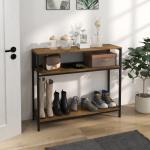 Hallhylla, Industriell Design, Brun + Svart, 100 x 29,5 x 90 cm