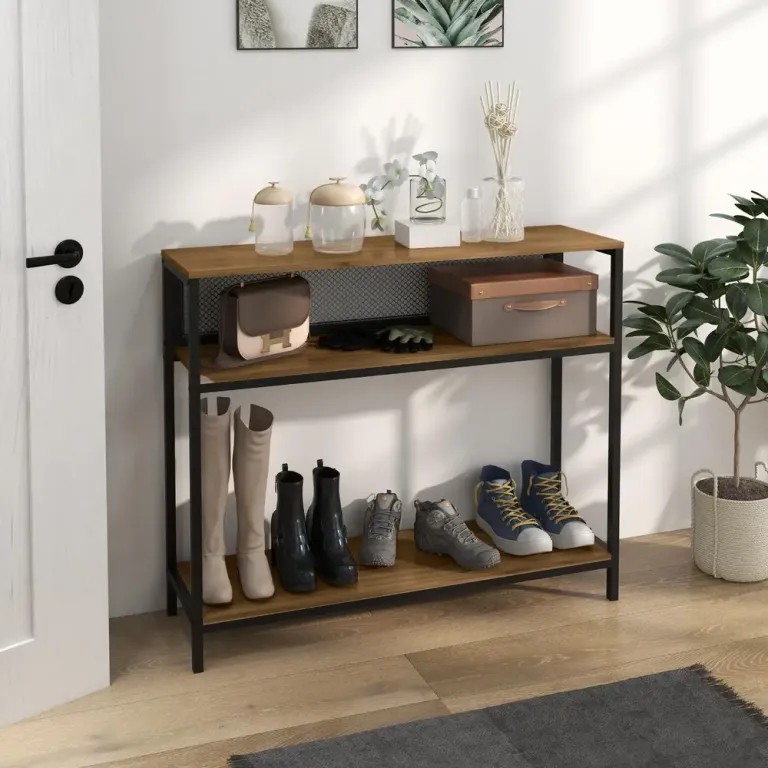 Hallhylla Industriell Brun + Svart 100 x 29,5 x 90 cm