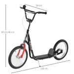 Sparkcykel med Stora Lufthjul, Robust Skoter för Barn med Handbroms, Bekväm Körning på alla Underlag, Blå, 5 år+