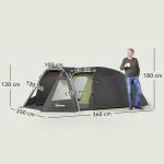Tält för 4 Personer Vattentätt och Stabilt med UV 50+ Skydd för Camping och Utomhus Hållbar och Säker Svart Polyester och Glasfiber