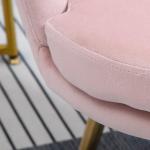 Fåtölj Loungestol Lotusformad Design Rosa av Sammetslook och Metall för Vardagsrum och Sovrum Stoppad Stol