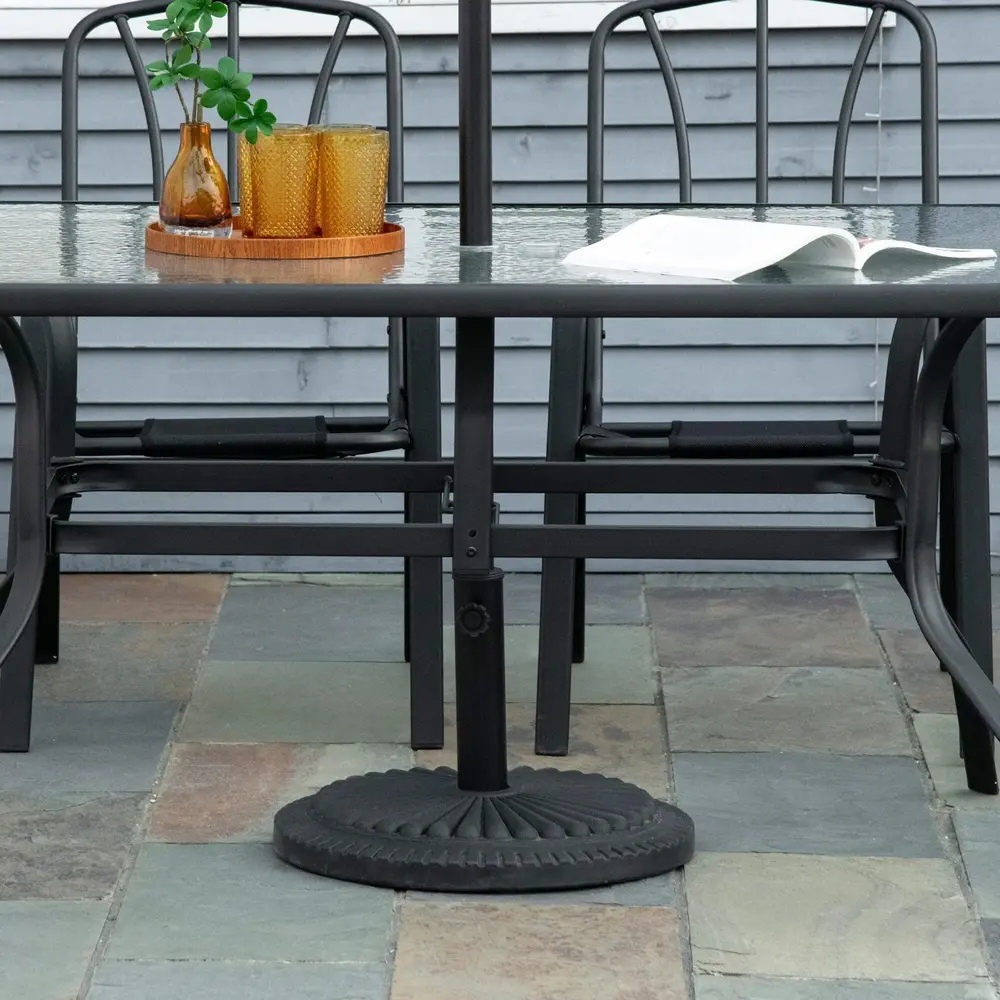 Rund Parasollfot i Cement Paraplystativ 49 Cm