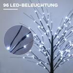 Konstgjord Björk med 96 Varmvita Mikro-LED, Brun, 150 cm
