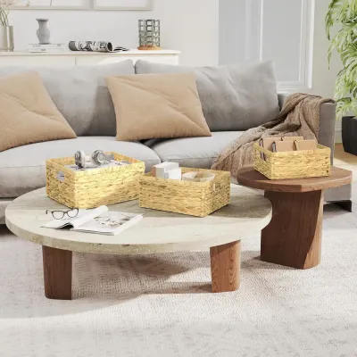 Förvaringskorgar Hyllkorgar Set om 3 Vävda 40 x 30 x 18 cm