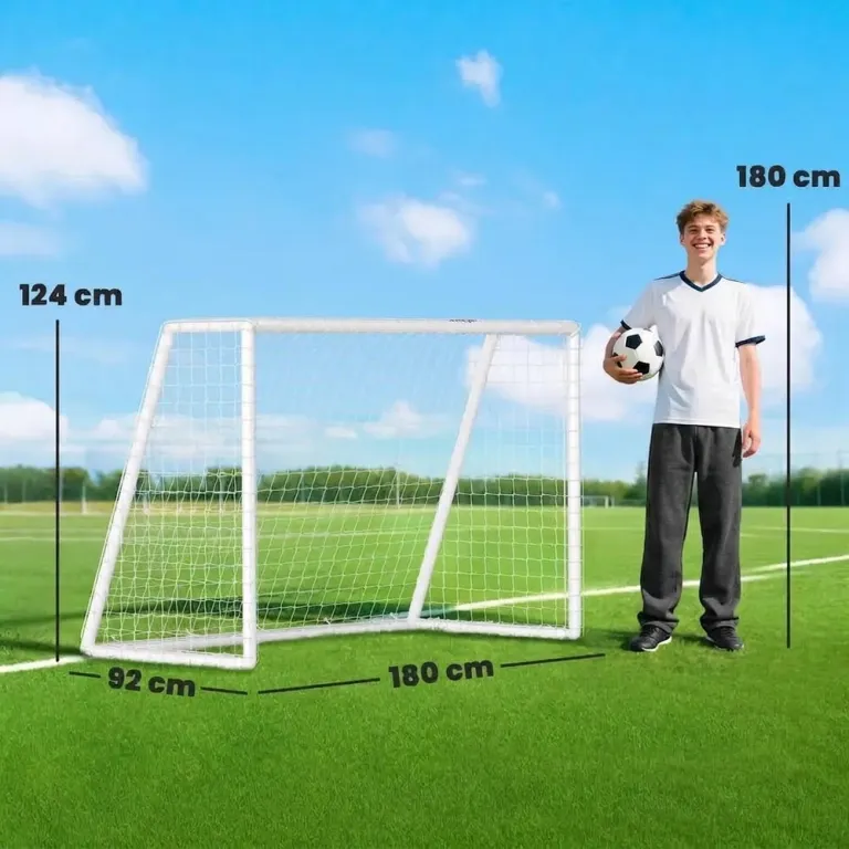 Fotbollsmål med Nät och Markpinnar 180 x 92 x 124 cm