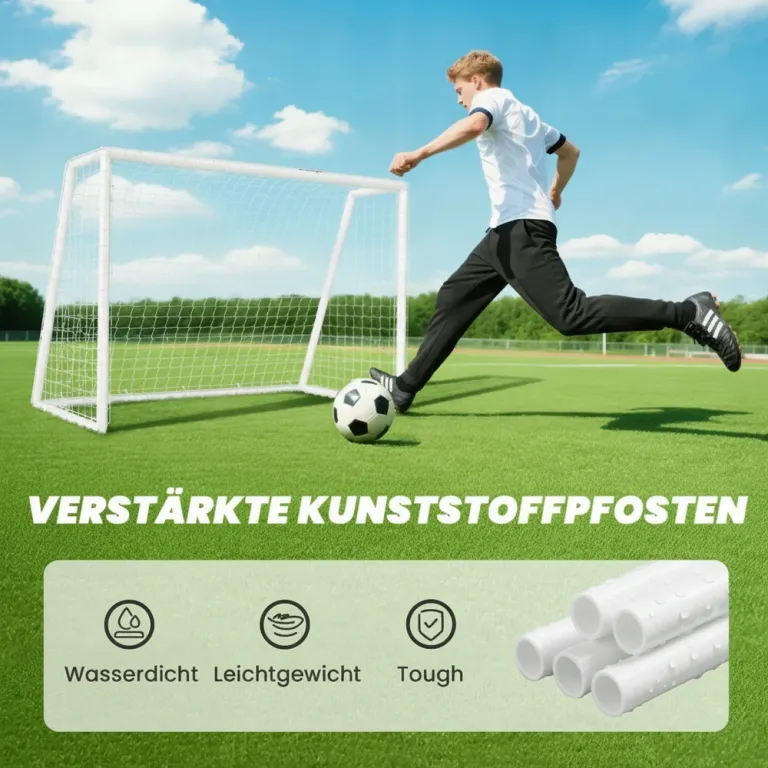 Fotbollsmål med Nät och Markpinnar 180 x 92 x 124 cm