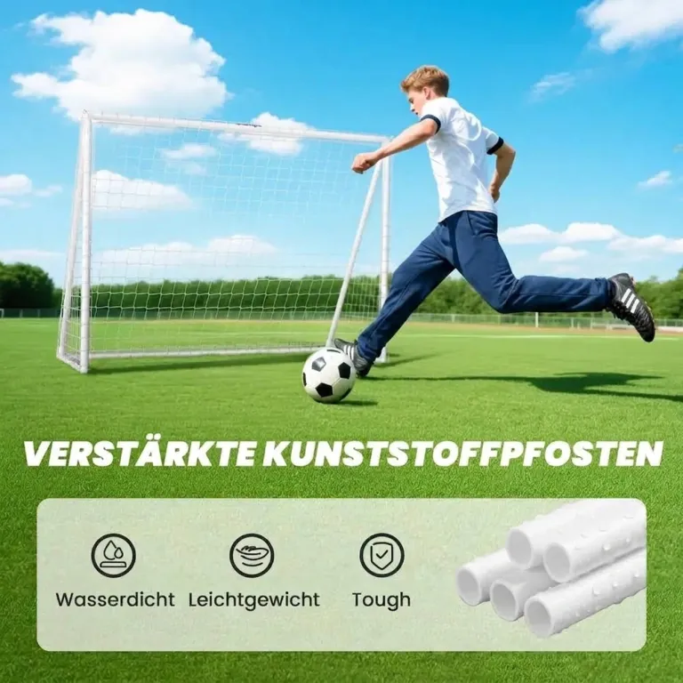 Fotbollsmål med Nät och Markpinnar 240 x 90 x 180 cm