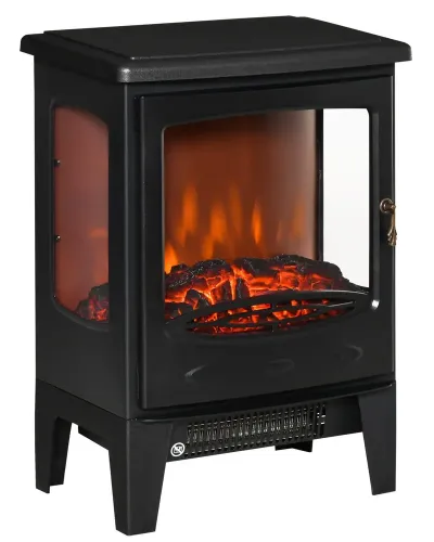 Elektrisk Kamin med LED-Flamma 1800 w, Svart