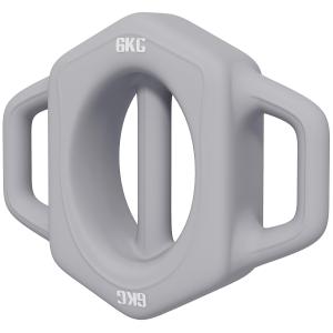 Hantel 3-i-1 Vikt Grå av Metall och Gummi för Styrketräning Golvvänlig Multifunktionell Design Ergonomiskt Grepp 6 kg