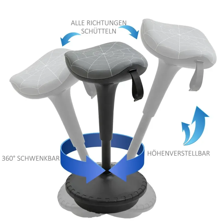 Ergonomisk Kontorspall med Vridfunktion 65,5–83,5 cm