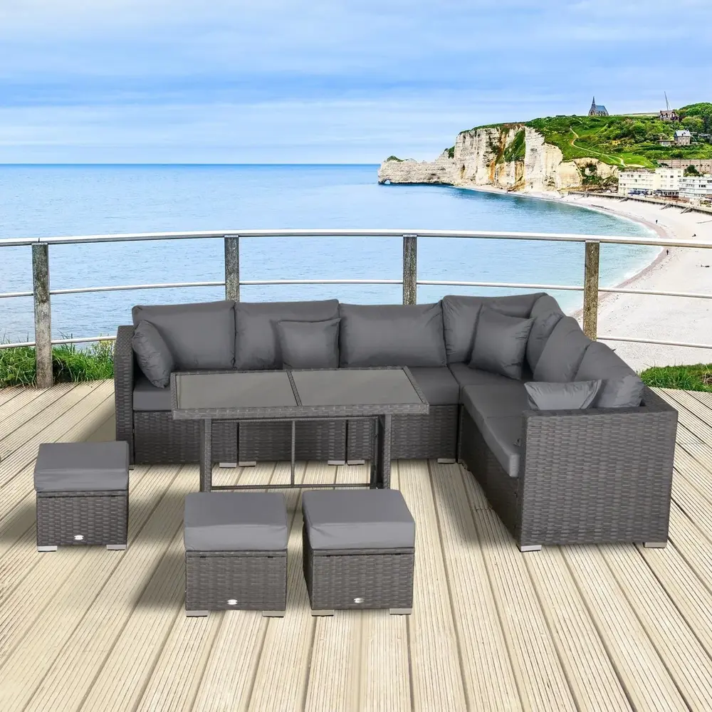 Stor Loungegrupp i Konstrotting 10 Delar 120 x 68 x 73 Cm