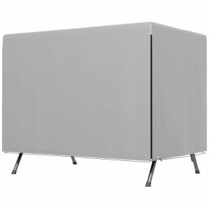 Skyddsöverdrag Presenning Grå av PE för Trädgårdsmöbler Vattentätt UV-Skydd Extra Fäste Rektangulär 215 x 155 x 150 cm