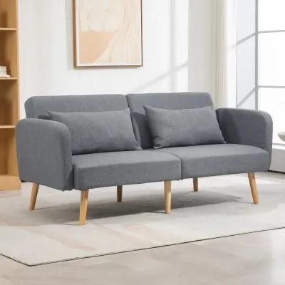 Bäddsoffa 3-Sits Soffa Grå av Linnelook 170 x 83 x 80 cm