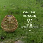 Sollampa Trädgårdslampa Gul av Rotting och Plast för Utomhusbruk Vattentät Lampa med Ljussensor Trumma Design