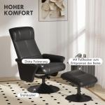 Relaxstol Vilstol Svart av Mikrofiber och Metall för Vardagsrum Roterande TV Stol med Pall 150 kg