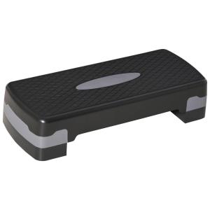 Aerobic Stepper Fitnessbräda Svart Grå Plast 2-Stegs Höjdjusterbar 10/15 Cm 68 X 29 X 15 Cm