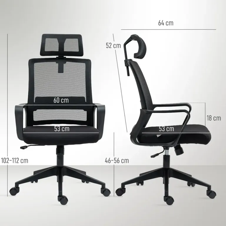 Kontorsstol Ergonomisk Svart av Nät