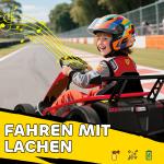 Elbil Go-kart 24V Röd Metall och Plast för Barn 8-12 År Elektrisk Bil med Driftläge och Musik Säkerhetsbälte Rolig Körning