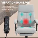 Kontorsstol med Massage- och Värmefunktion samt Fotstöd, upp till 120 kg, Grå